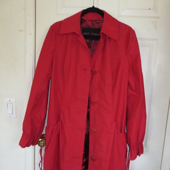 Betsey Johnson Red Jacket - So cute Size L - Picture 1 of 16
